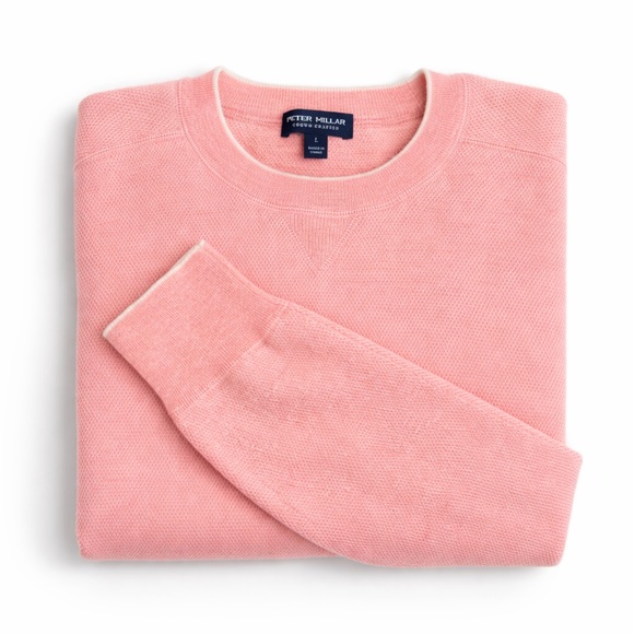 Peter Millar Other - Peter Millar Crown Crafted Mens Large Peach Crewneck Lightweight Luxury